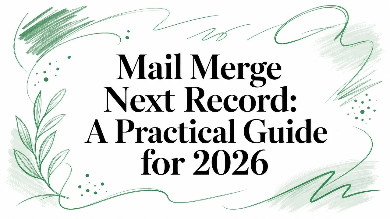 Mail Merge Next Record: A Practical Guide for 2026