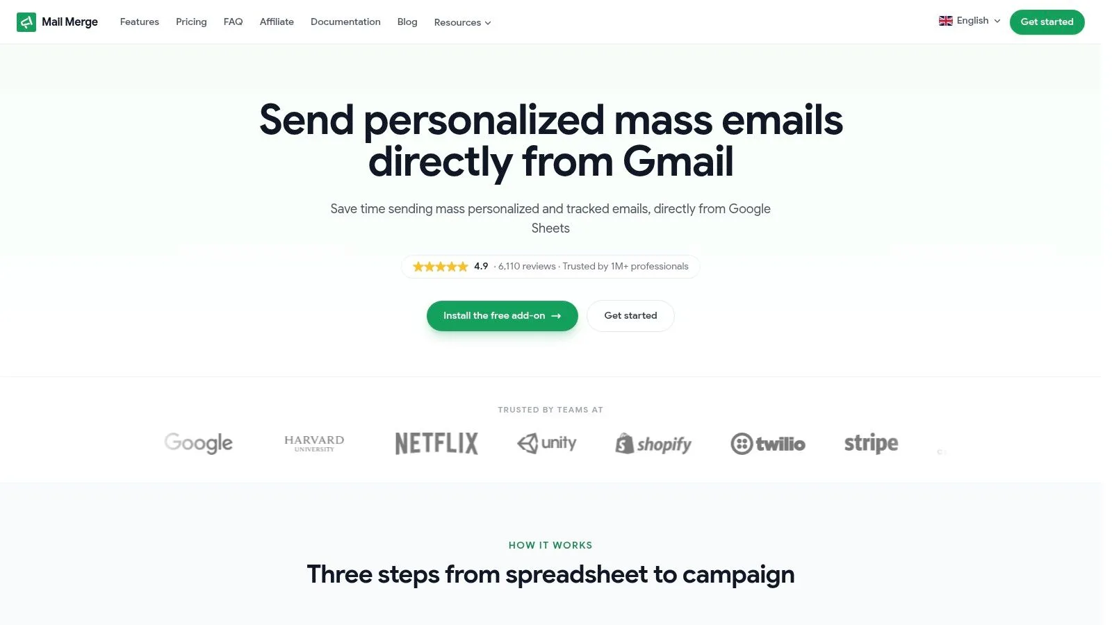 https://merge.email adresinden ekran görüntüsü