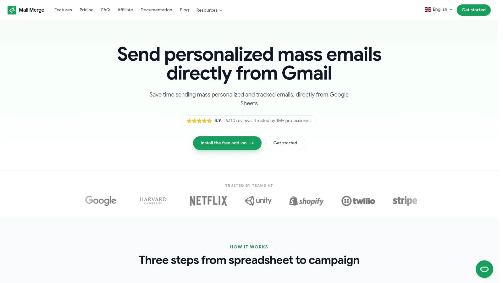https://merge.email からのスクリーンショット